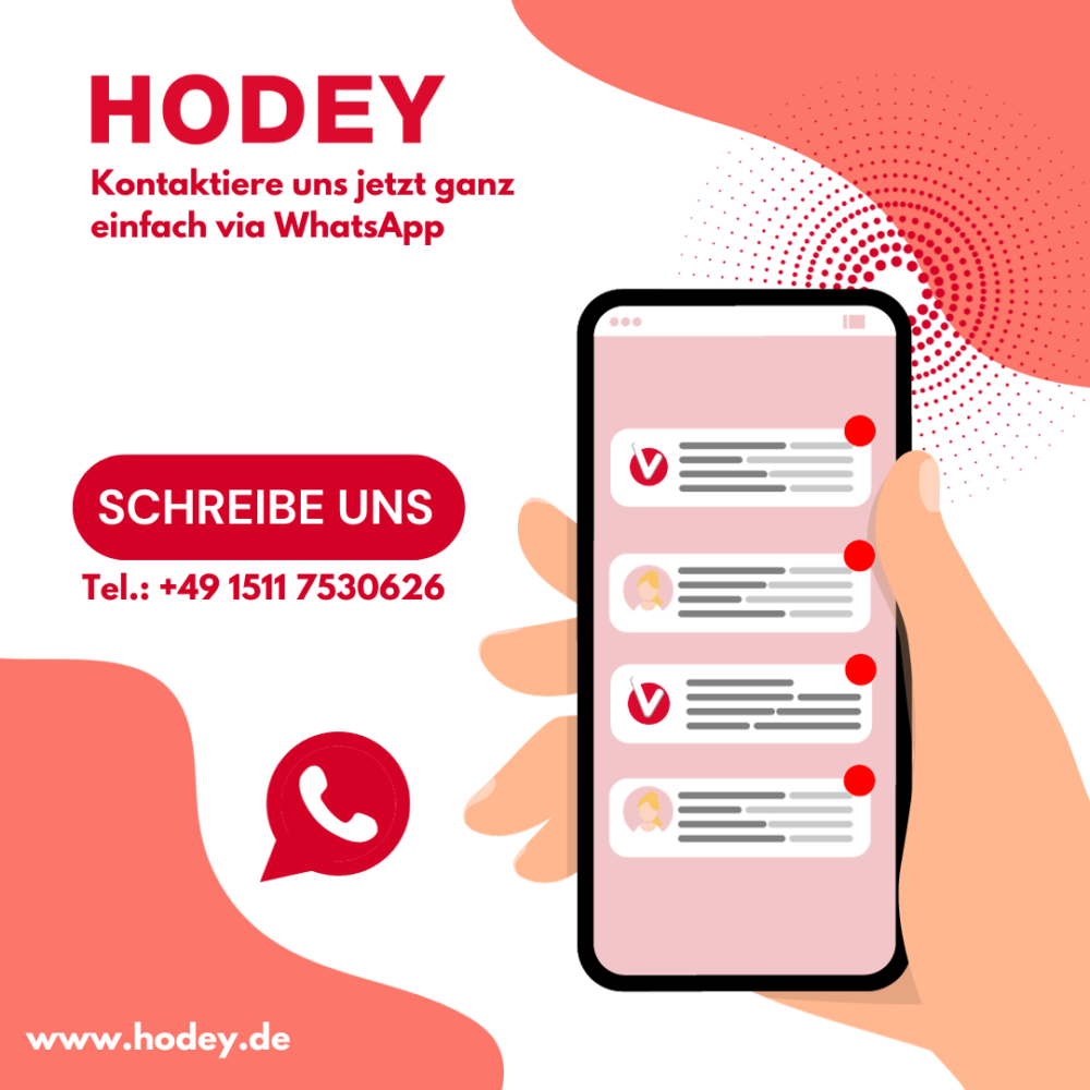 HODEY jetzt auch bei WhatsApp erreichbar.