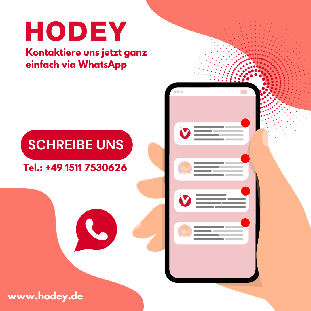 HODEY jetzt auch bei WhatsApp erreichbar.